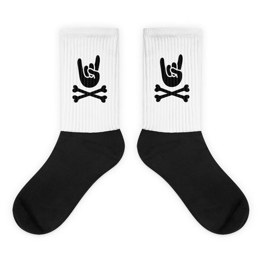 Big hand to Rocknroll Unisex Black foot Socks