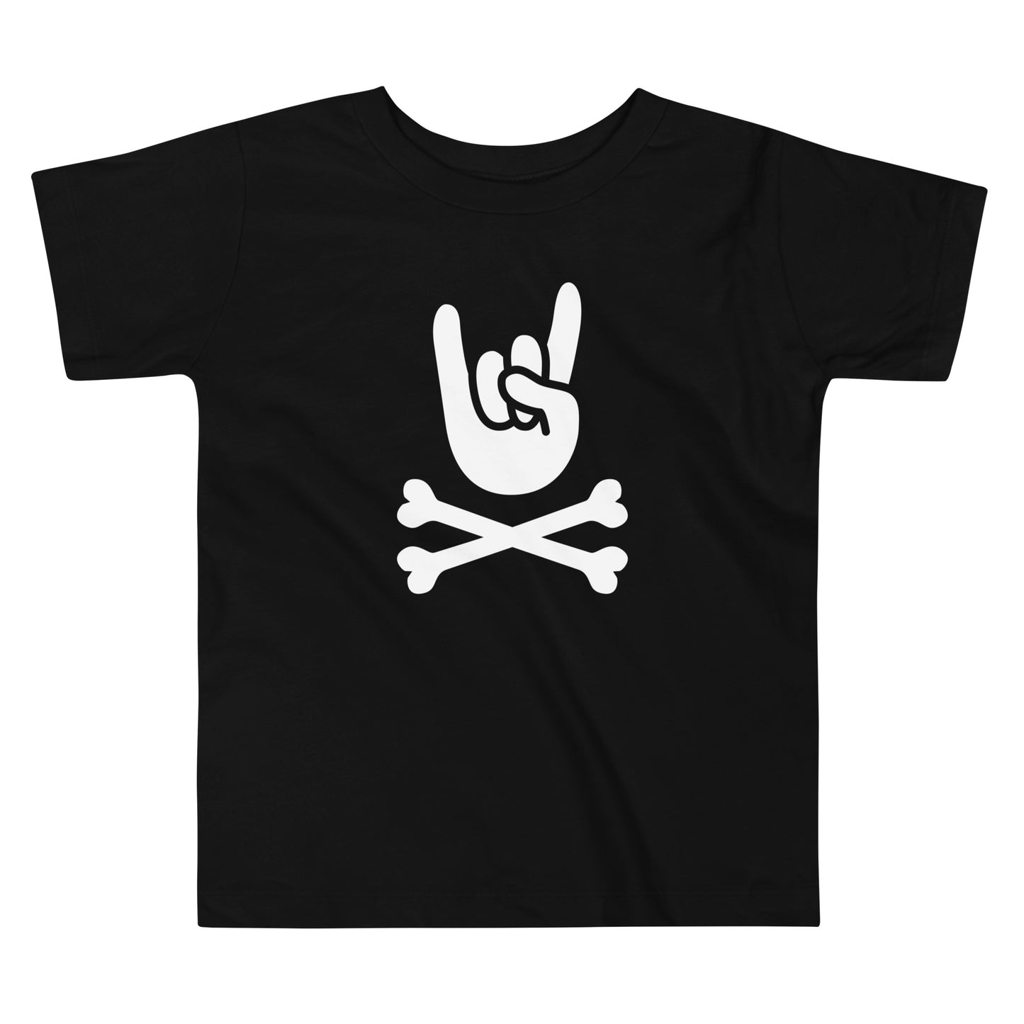 Big hand to ROCKNROLL Toddler Short Sleeve Black T-Shirt