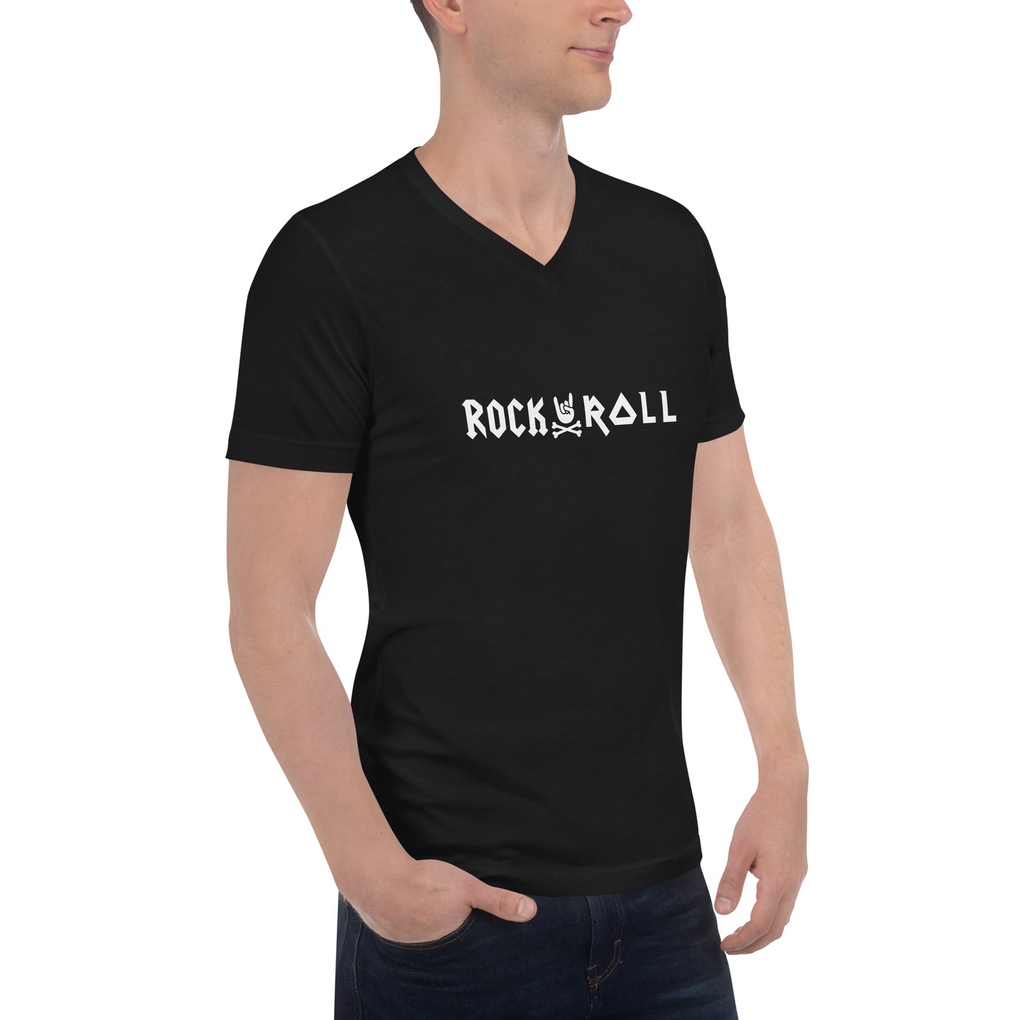 ACmaiden men V-Neck Black T-Shirt