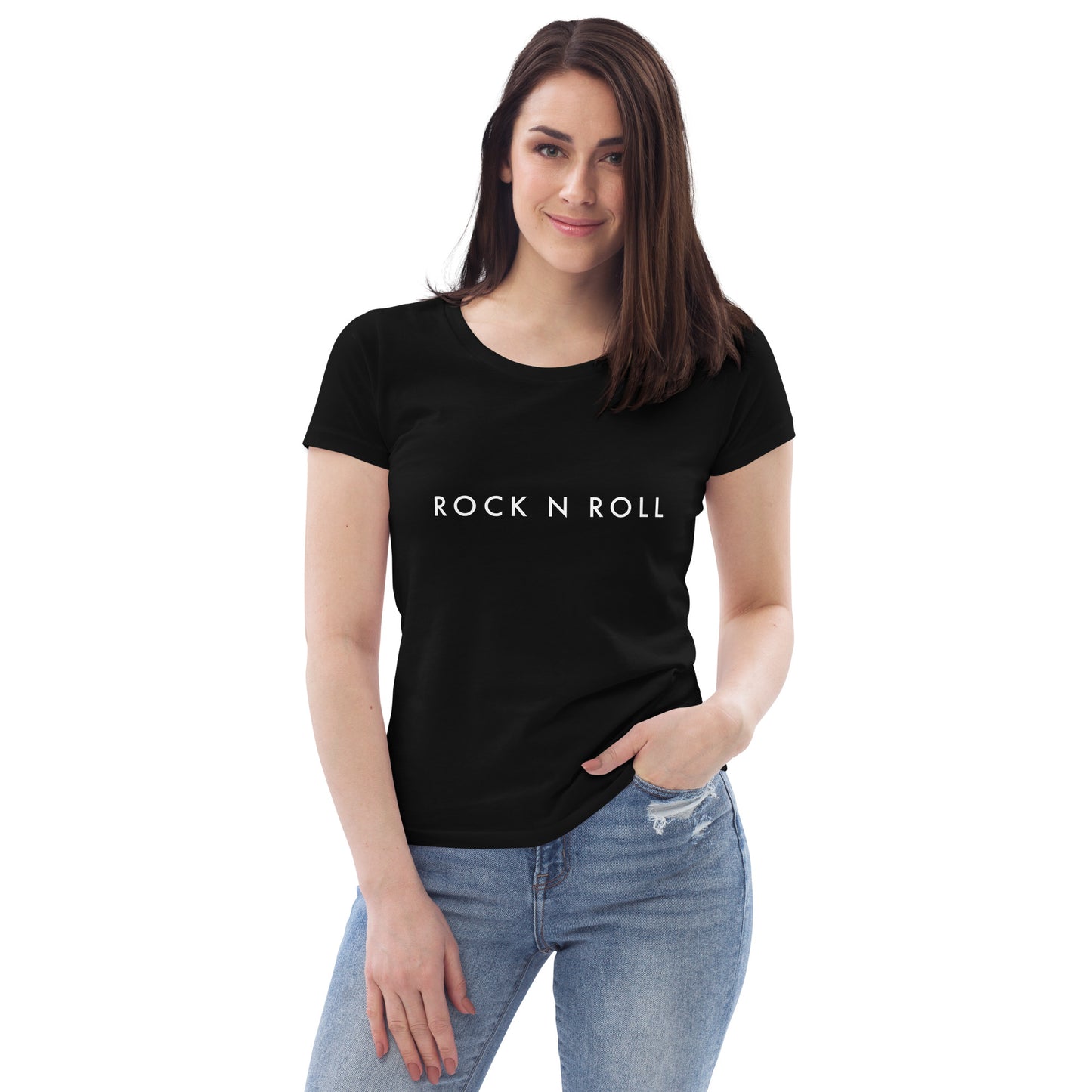 Rocknroll Women fitted eco Black T-Shirt