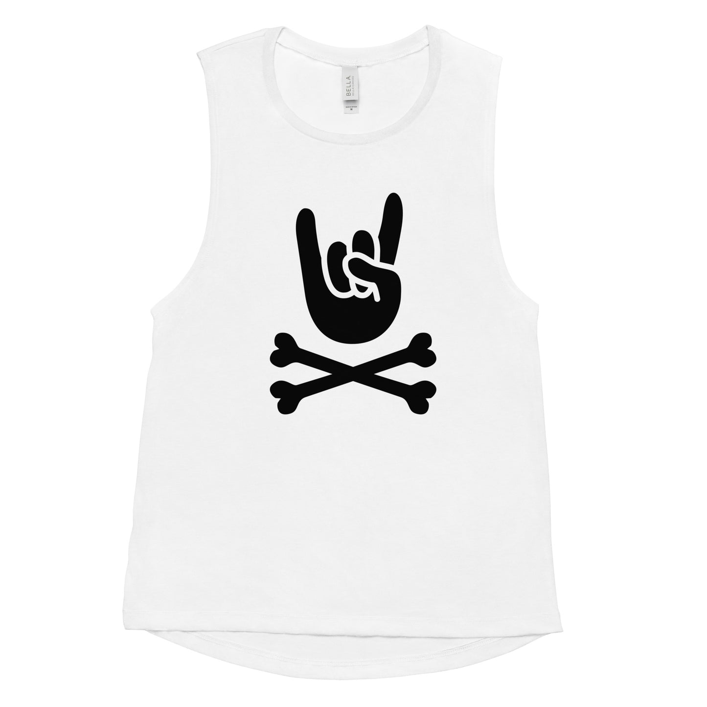 Big hand to ROCKNROLL Women White Tank Top